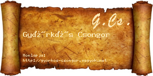 Györkös Csongor névjegykártya